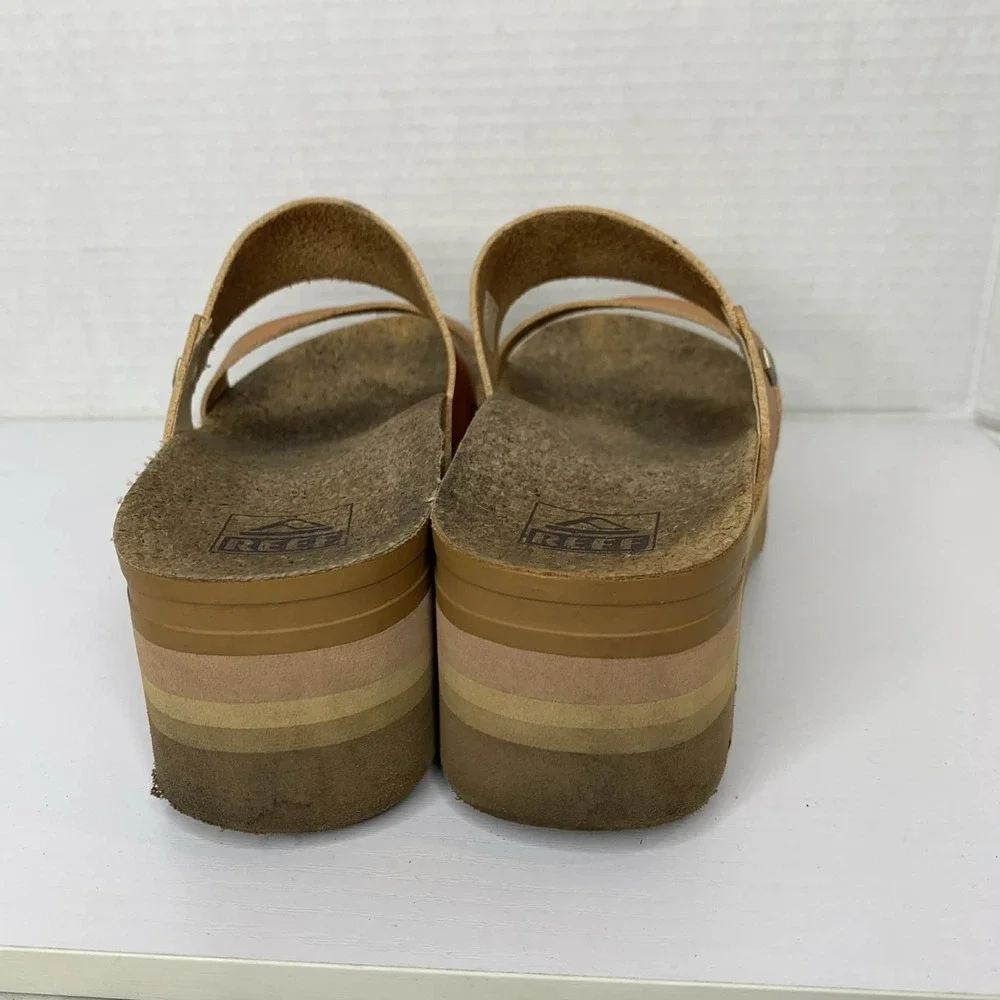 Reef Women's Tan Platform Slide Sandals